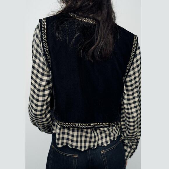 RARE!!! ZARA Open Front Vest NWT - Picture 6 of 10